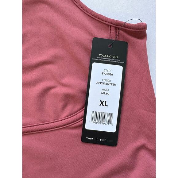Yogalicious Women’s Nude Tech Contouring Cropped Bra Top Apple Butter Size XL - Picture 5 of 7